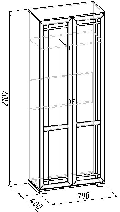 Шкаф двухдверный для одежды Шерлоск 11, орех