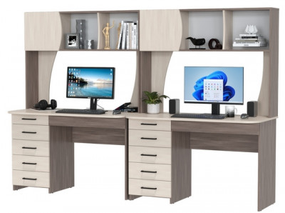 Два стола рабочих 6-0606бод.тем/св Сигма, бодега тёмный/бодега светлый