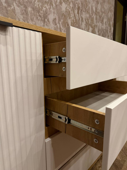 Марвэл Комод 2 двери 4 ящика (1600), Графит/Браш графит