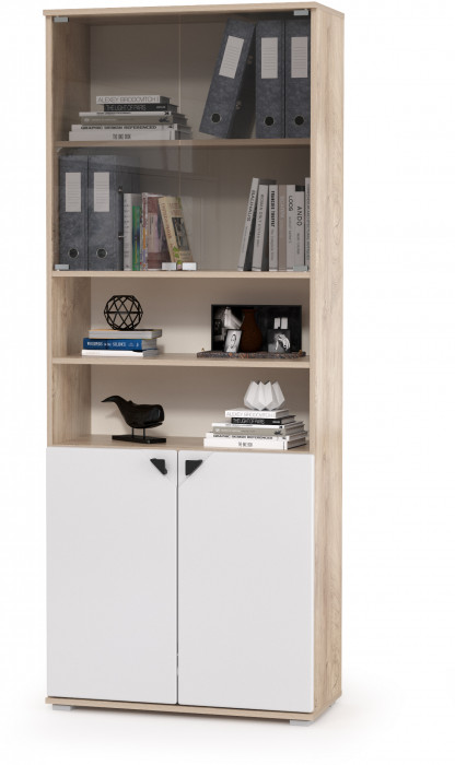 КР100 Бостон № 33, цвет дуб эндгрейн элегантный/фасады МДФ милк рикамо софт, 13.154+12.69+10.51+13.155+13.156, ШхГхВ 269,2х57,2х194,4 см., ун. сборка