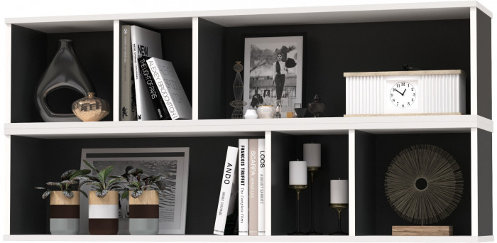 Сидней 15.57 Полка 2 штуки, цвет белый/чёрный, ШхГхВ размер каждой полки в отдельности: 130х27,2х30,5 см., универсальная сборка