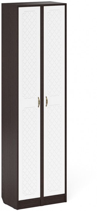 Прихожая П-6 Пенал + Пенал, цвет венге/фасады МДФ белое дерево фрезеровка ромб, ШхГхВ 60х35х210 см., универсальная сборка