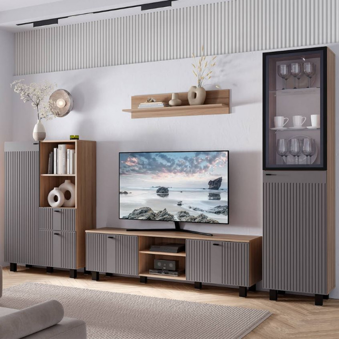 "Олива" ШК-16 шкаф Дуб каньон/Муссон софт MF14