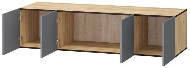 Шкаф Бастион 1600 с антресолью, Графит/Дуб крафт золотой