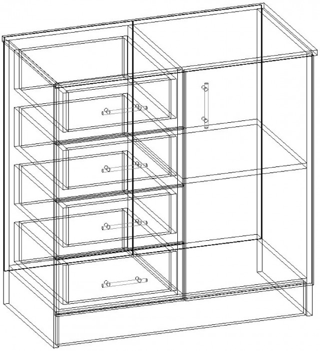 Комод К800-1Д, венге/лоредо