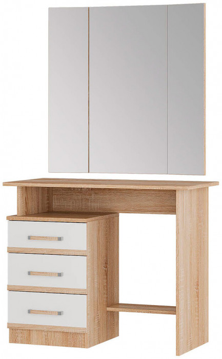 "Сакура" косметический стол (900х1550х450) дуб сонома/белый