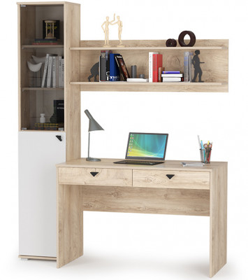 КР100 Бостон № 35, цвет дуб эндгрейн элегантный/фасады МДФ милк рикамо софт, 13.155+12.69+09.132, ШхГхВ 153,8х57,2х194,4 см., универсальная сборка