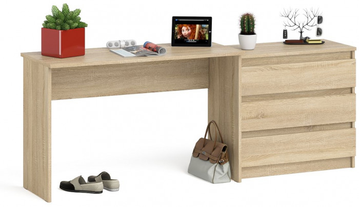 Мори письменный стол МСП1200.1 + Комод МК800.1, дуб сонома