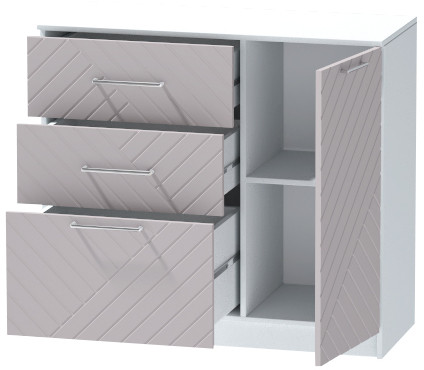 Комод №2 "Иннэс-7", Белый/Грэй софт