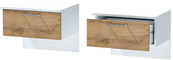 Тумба приставная "Иннэс-7", Белый/Крафт золотой