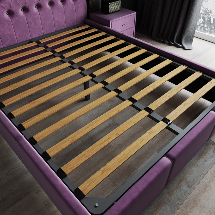 Октавия Кровать интерьерная 140 серый ромб, ортопед