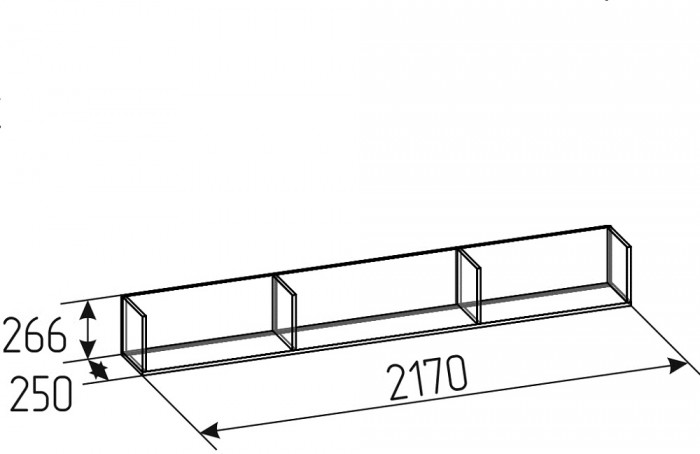 Полка навесная Аурелио 96, Блэквуд Сатиновый - Белый