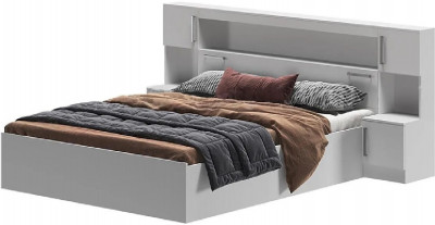 Бася Кровать с надстройкой 160 (Белый)