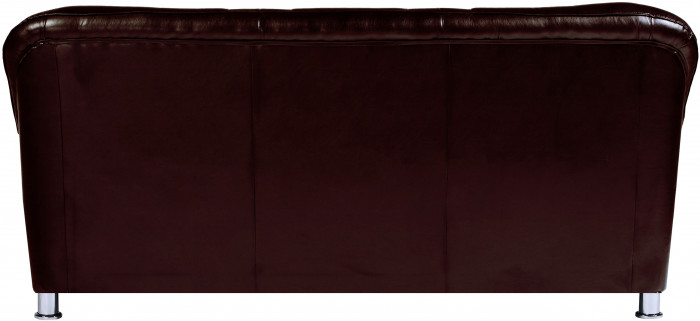 Диван Карелия кожаный 3-х местный, коричневый