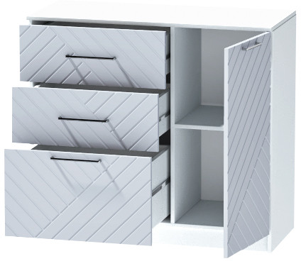 Комод №2 "Иннэс-7", Белый/Монблан Р-826