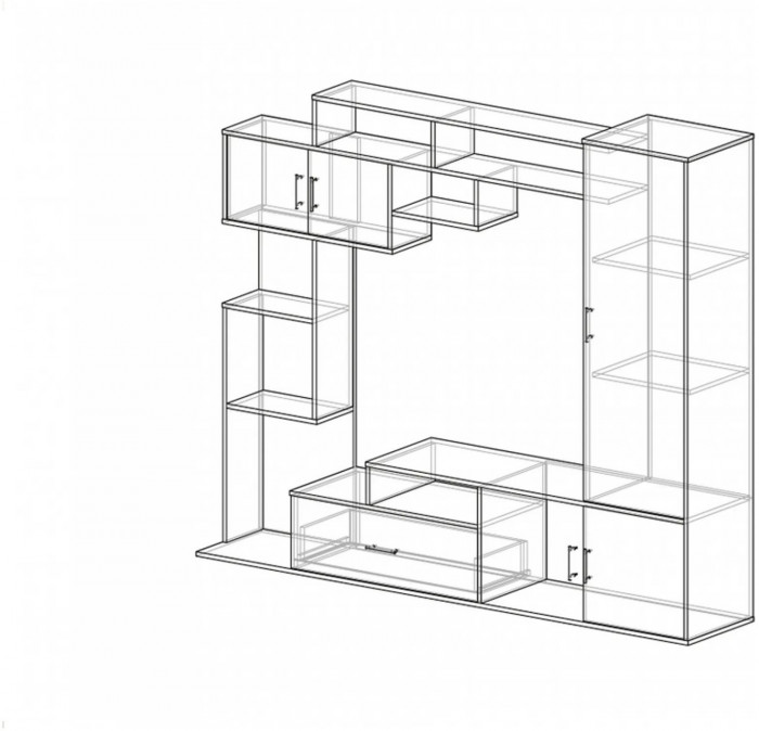 Гостиная Пекин ЛДСП, Ясень шимо темный/светлый