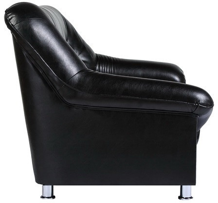 Диван Карелия кожаный 2-х местный, черный