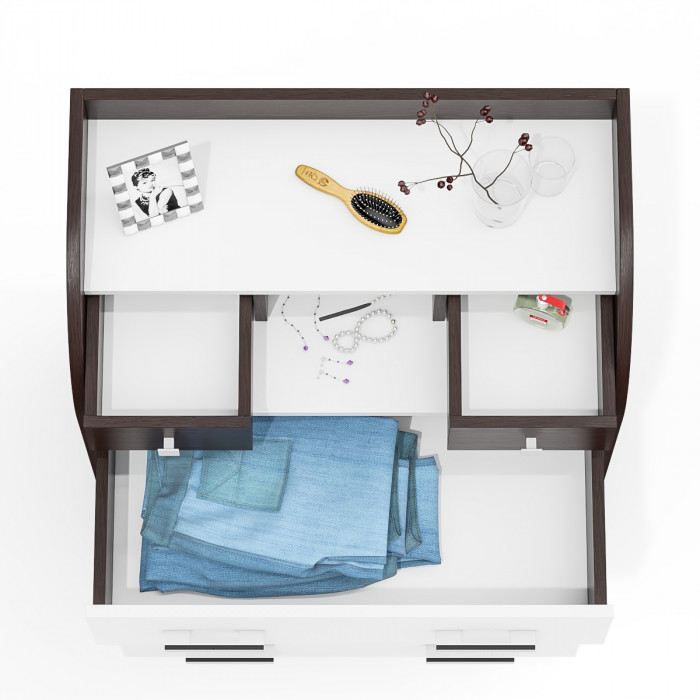 Комод С-МД-К6 (Шесть), венге/белый шагрень