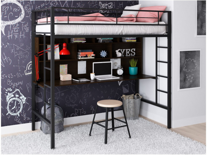 Кровать-чердак Севилья 1.2 (Венге, Серый)