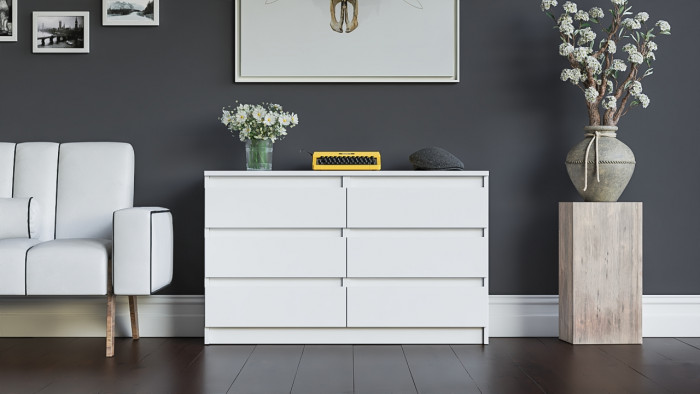 Мори Комод МК1200.6, цвет белый, ШхГхВ 120,4х41х73 см.