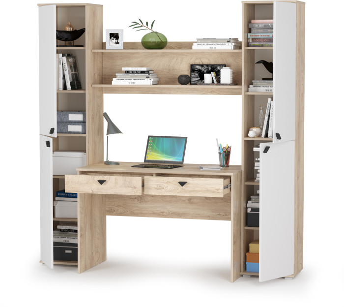 КР100 Бостон № 39, цвет дуб эндгрейн элегантный/фасады МДФ милк рикамо софт, 13.154+12.69+09.132+13.154, ШхГхВ 192,4х57,2х194,4 см.