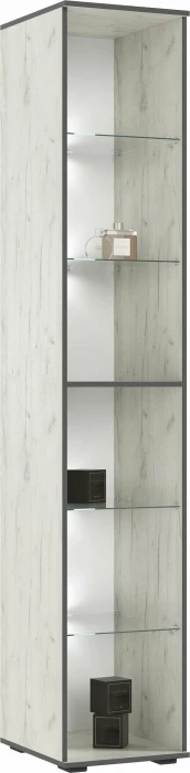 Норд Пенал-стекло 400 с подсветкой, Дуб Крафт Белый