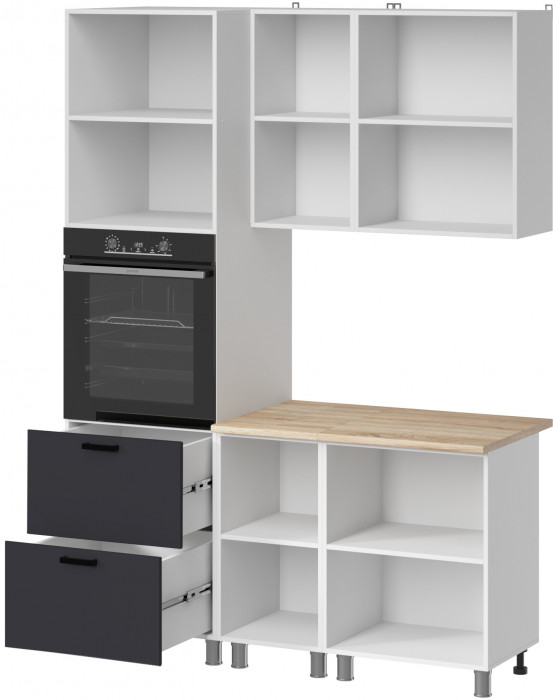 МК Аленушка 1,6м ПД Лаванда Сталь,скоба черный,сонома