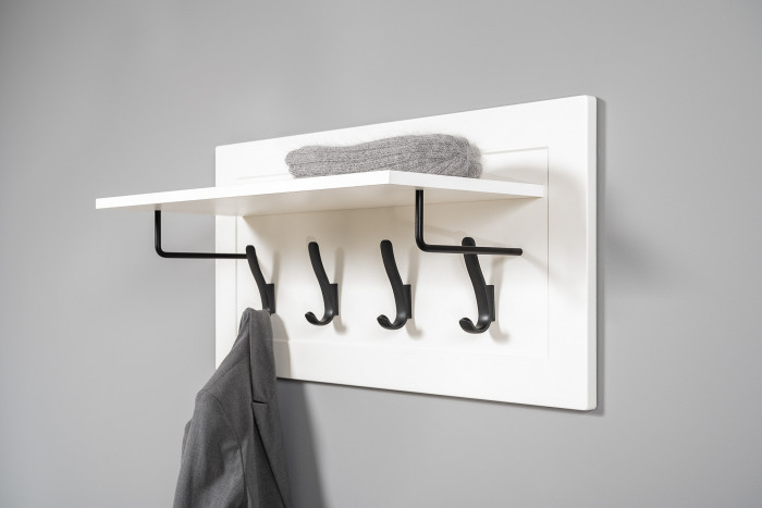 Остин 15.12 Вешалка + 15.12 Вешалка, цвет белый шагрень/серый графит, ШхГхВ 159,4х29,6х39,7 см., универсальная сборка