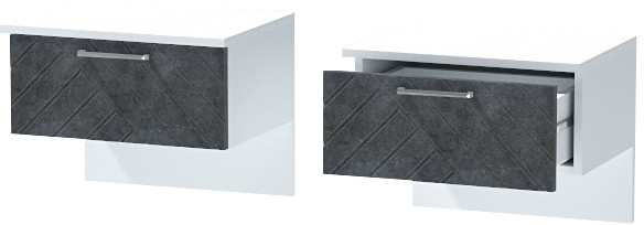 Тумба приставная "Иннэс-7", Белый/Бетон графит