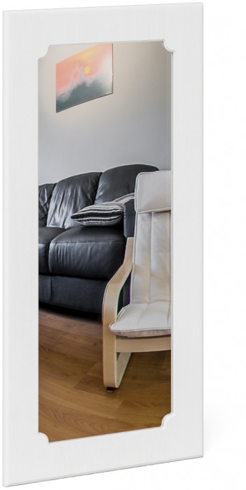 Прихожая П-6 Компоновка № 08, белая шагрень/фасады МДФ белое дерево фрезеровка ромб