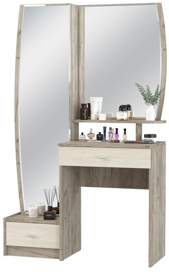 Трюмо 4-25102дкс/скан.д.б. Сицилия, дуб крафт серый/скандинавское дерево белое