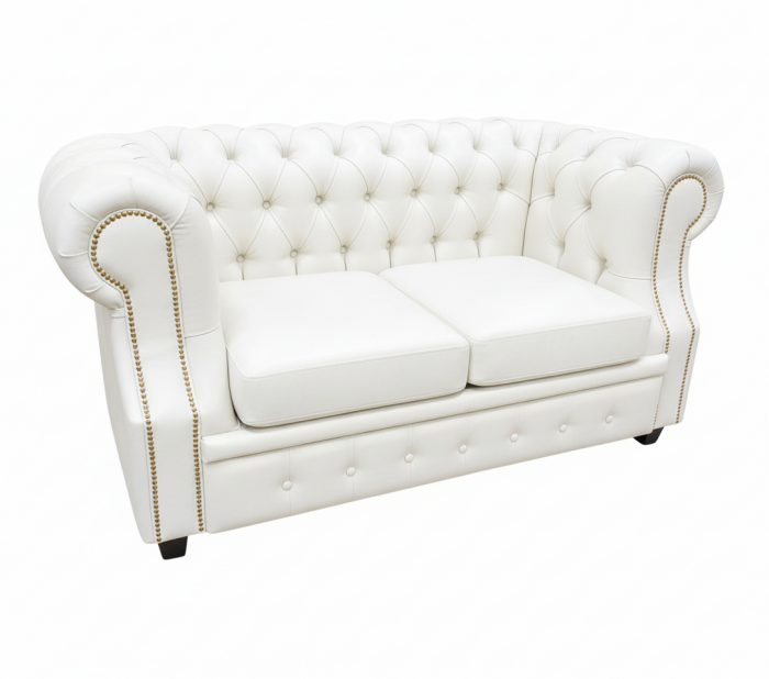 Диван офисный Честер ЛОФТ 2-х местный, экокожа белый