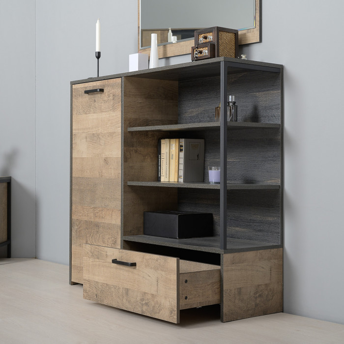 Трувор Гостиная 012, цвет дуб гранж песочный/интра, ШхГхВ 324,8х45,4х195 см., универсальная сборка