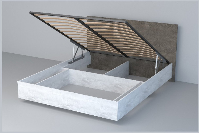 Кровать 1,4 арт.031 (ЛДСП) ПМ. (Дуб Крафт Золотой/Белый Глянец)