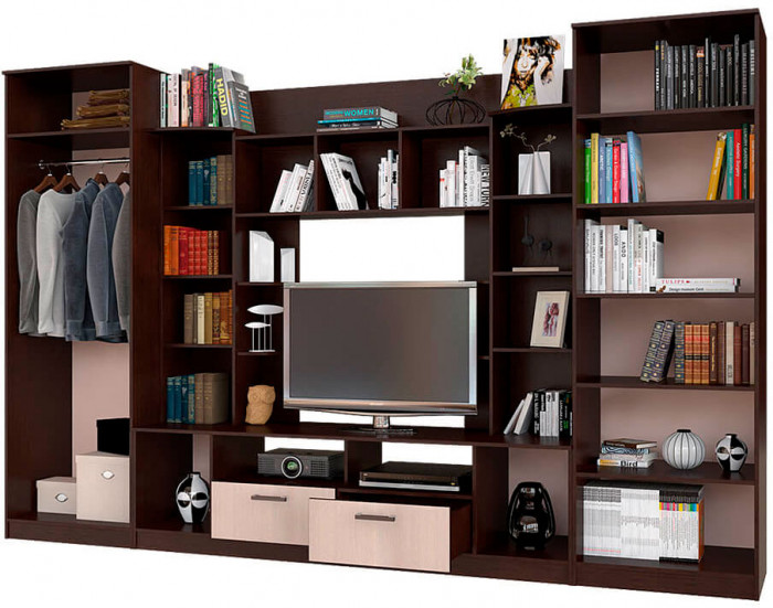 Гостиная "Венеция" (3400х2200х532) венге/лоредо