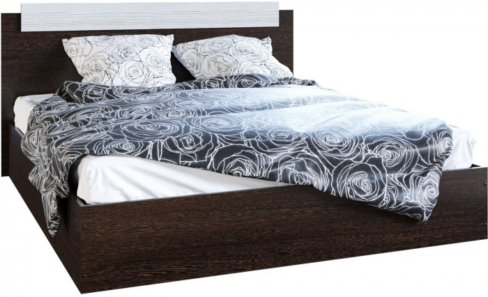 Эко Кровать 1600, Вотан/Белый гладкий