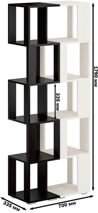 Стеллаж СВК 2 шт., цвет венге/дуб лоредо, ШхГхВ 70х35х179 см.(венге 1 шт. + дуб лоредо 1 шт.)