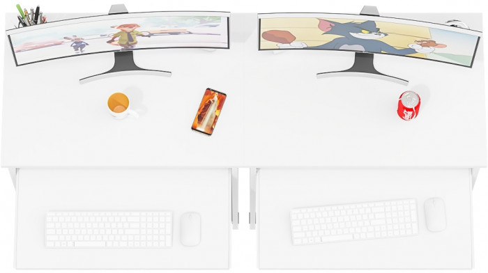 Два стола компьютерных С-МД-СК11-1, белый шагрень