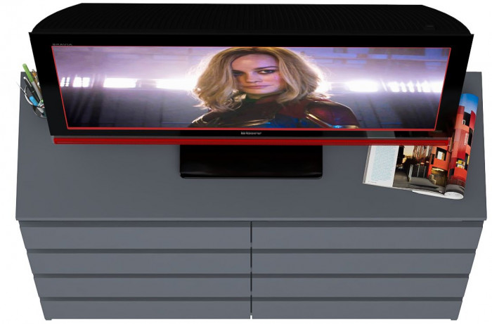 Мори Комод МК1200.8, цвет графит, ШхГхВ 120,4х41х94 см.