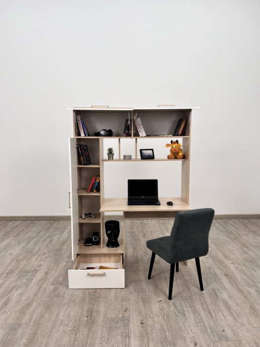 Компьютерный стол Квартет-11, Дуб крафт табачный/Дуб крафт белый