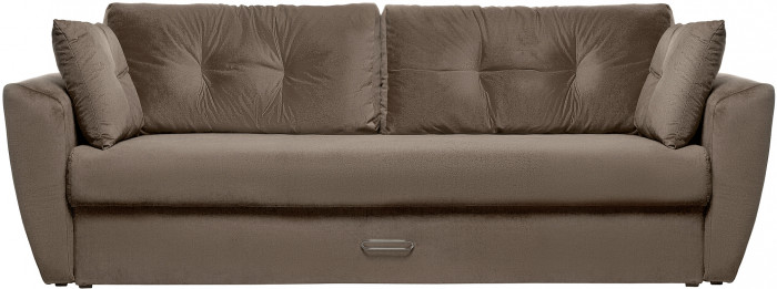 Диван-еврокнижка Амстердам Люкс, 160х195, пружинный блок, велюр коричневый