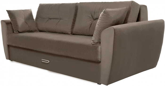 Диван-еврокнижка Амстердам Люкс, 160х195, пружинный блок, велюр коричневый