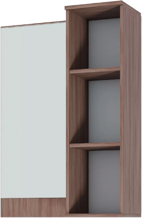 Ника Полка с зеркалом, пз800, Ясень шимо темный/светлый