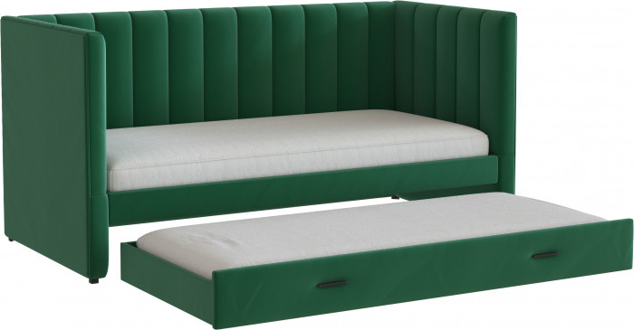 Подростковая кровать "Нега" с бортами (интерьерная), Изумруд