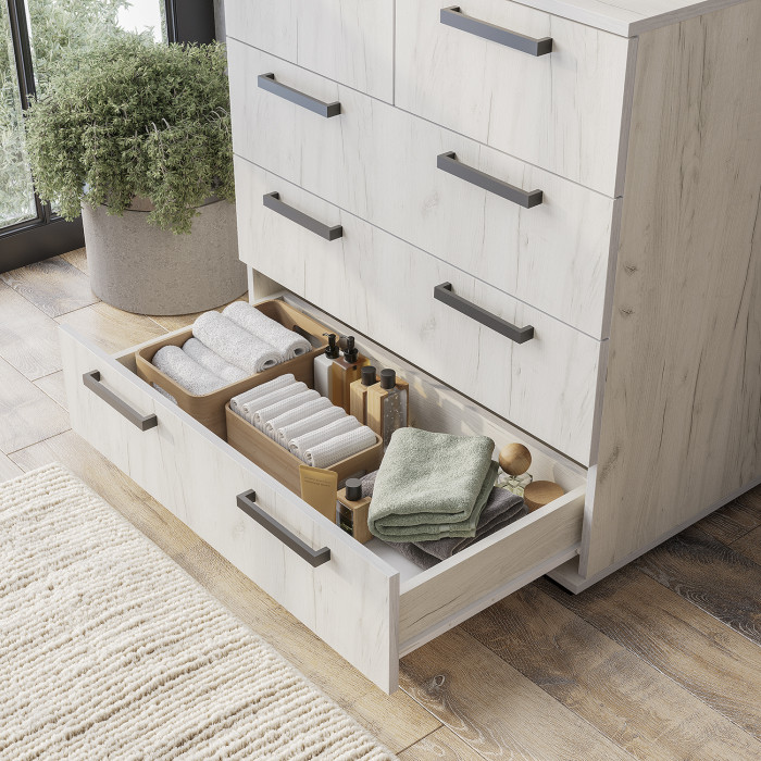 Комод "Стандарт №5" NEW (800х828х460) дуб крафт белый