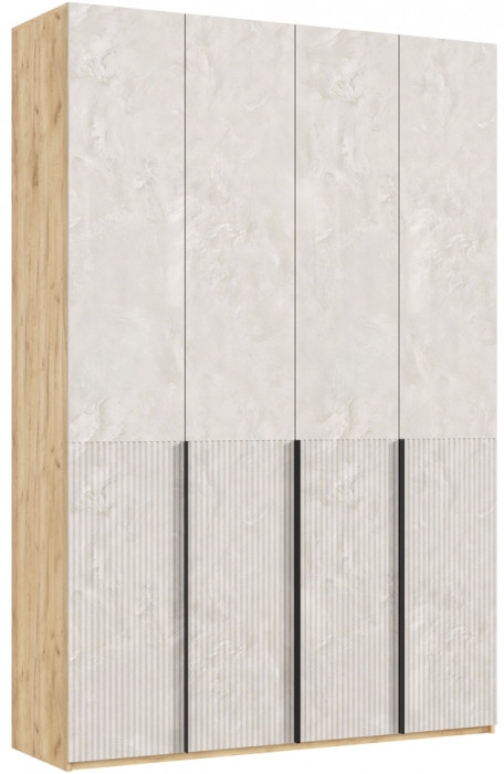 Марвэл Шкаф 4-х створчатый 1600, с доп.ящиками, Дуб крафт/Мальта