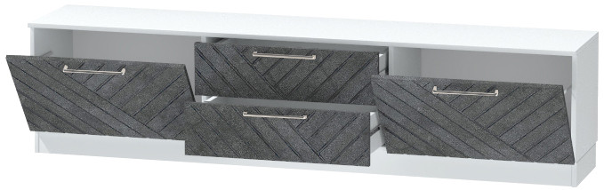 Тумба-4 под ТВ напольная "Иннэс-7", Белый/Бетон графит