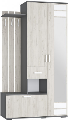 Прихожая Лира ПР-04, Графит, Дуб крафт белый