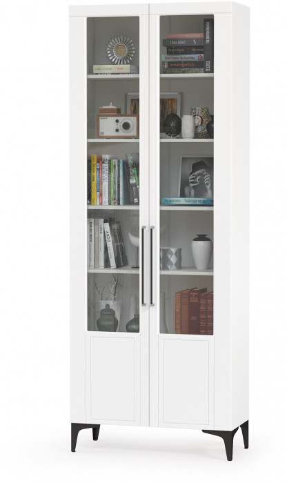 Валенсия Гостиная № 121, цвет ЛДСП белый шагрень/МДФ белый шагрень, ШхГхВ 350,4х38,4х225,2 см., универсальная сборка