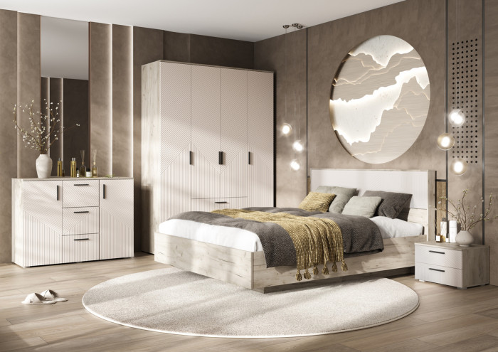 Сильвия Спальня, Крафт серый/Кашемир